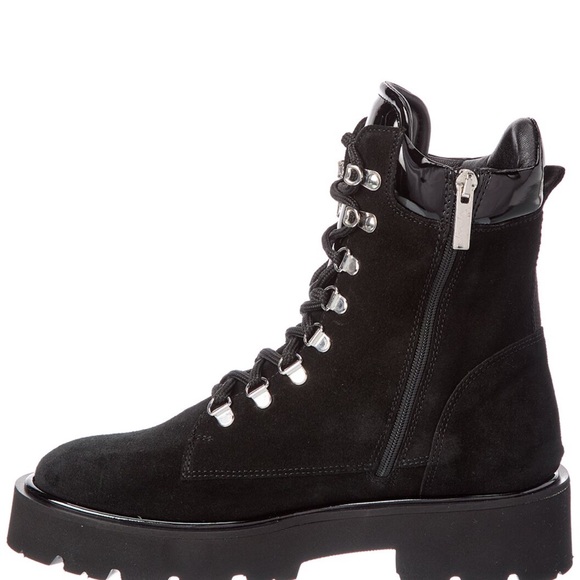 Aquatalia Black Suede Combat Boots